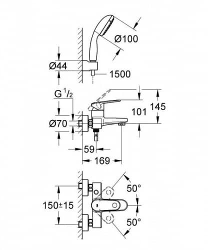 Душевой гарнитур Grohe Europlus 33547002