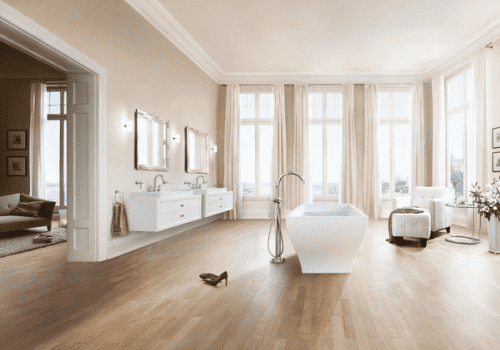 Купить Смеситель Grohe Grandera 23318000 на борт ванны напольный по низкой цене