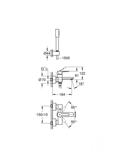 Душевой гарнитур Grohe Lineare New 33850001 для ванны