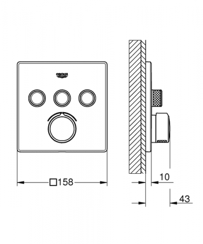 Купить Смеситель Grohe Grohtherm SmartControl для ванны и душа, внешняя часть 29149000 по низкой цене