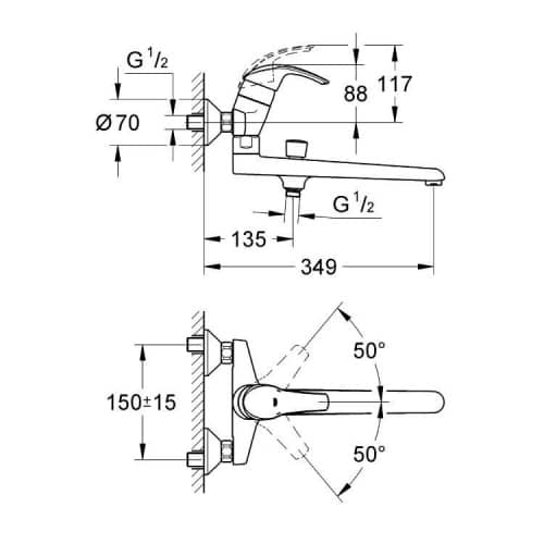 Купить Смеситель Grohe Eurosmart 33116001 для ванны по низкой цене