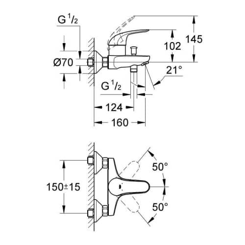 Купить Смеситель Grohe Euroeco 32743000 для ванны по низкой цене