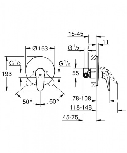 Смеситель для душа Grohe Eurostyle 23725003