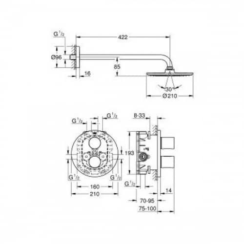 Душевой гарнитур Grohe Grohtherm 3000 Cosmopolitan 26262000