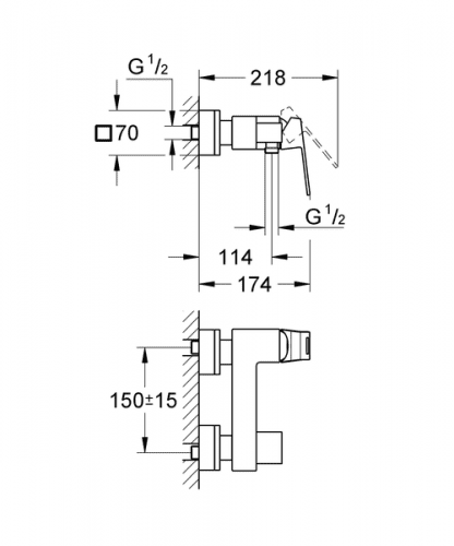Смеситель для душа Grohe Eurocube 23145000