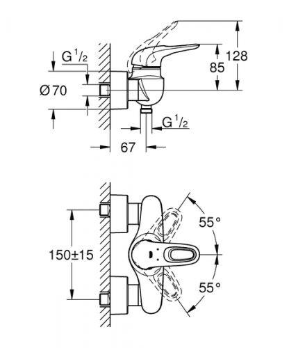 Смеситель для душа Grohe Eurostyle New 33590003