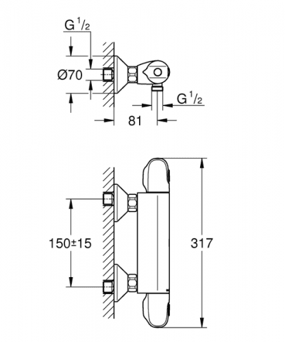 Купить Термостат Grohe Grohtherm 1000 New 34143003 для ванны по низкой цене