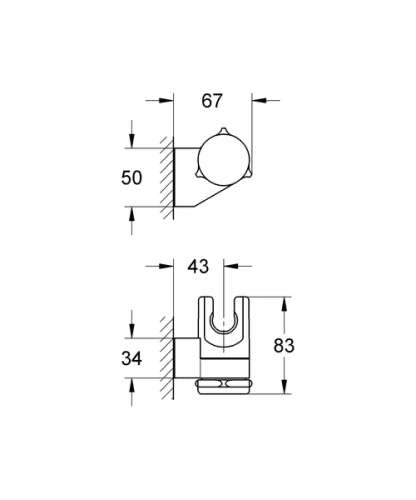 Купить Держатель Grohe Relexa Plus 28623000 для душа регулируемый по низкой цене