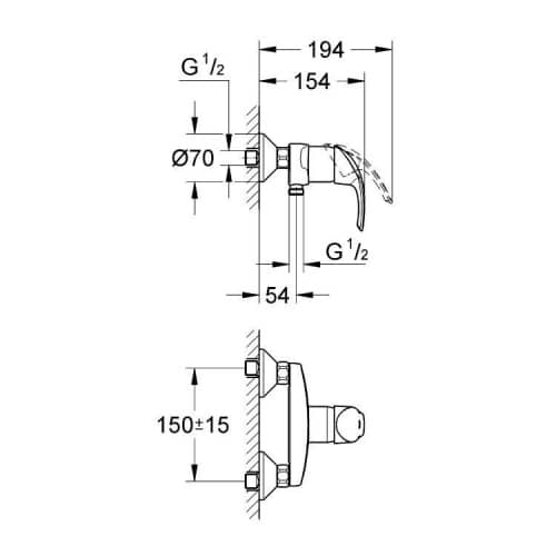 Смеситель для душа Grohe Eurosmart 33555001