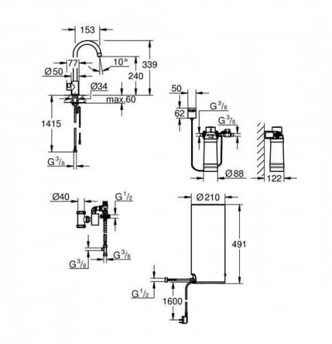 Купить Вентиль Grohe Red Mono New 3008000 для кухни с водонагревателем по низкой цене