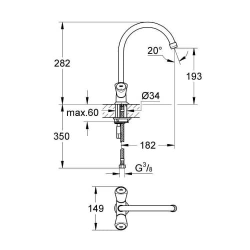 Купить Смеситель Grohe Costa S 31819001 для кухни по низкой цене
