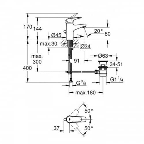 Купить Смеситель Grohe BauFlow 23751000 для раковины по низкой цене