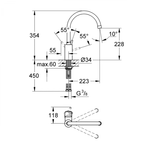 Купить Смеситель Grohe Concetto 32661001 для кухни по низкой цене