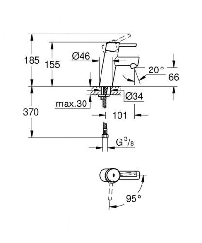 Купить Смеситель Grohe Concetto 2338510E для раковины по низкой цене