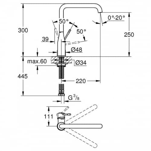 Купить Смеситель Grohe Essence+ 30269DC0 для кухни по низкой цене