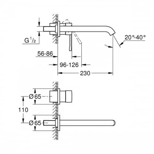 Купить Смеситель Grohe Essence+ для раковины, внешняя часть 19967001 по низкой цене