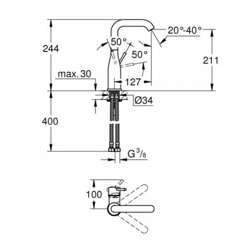 Купить Смеситель Grohe Essence+ 23541001 для раковины по низкой цене