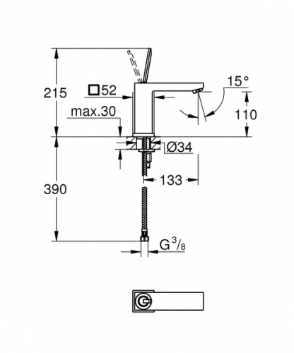Купить Смеситель Grohe Eurocube Joy 23658000 для раковины по низкой цене
