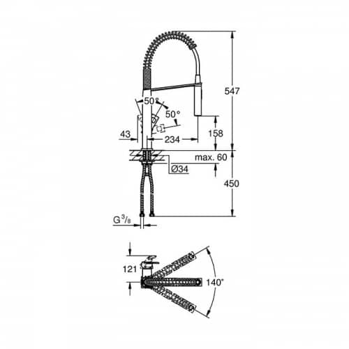 Купить Смеситель Grohe Eurocube 31395000 для кухни по низкой цене