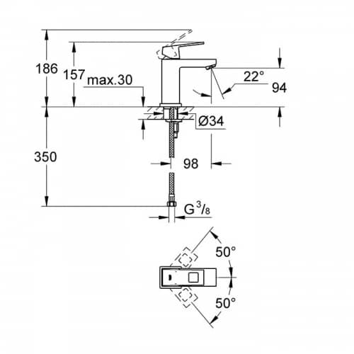 Купить Смеситель Grohe Eurocube 23132000 для раковины по низкой цене