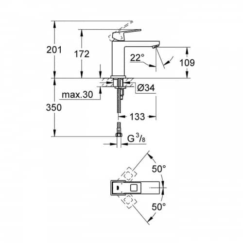 Купить Смеситель Grohe Eurocube 23446000 для раковины по низкой цене