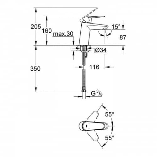 Купить Смеситель Grohe Eurodisc Cosmopolitan 3246920E для раковины по низкой цене