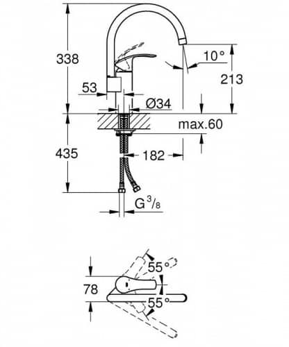 Купить Смеситель Grohe Eurosmart 33202DC2 для кухни по низкой цене