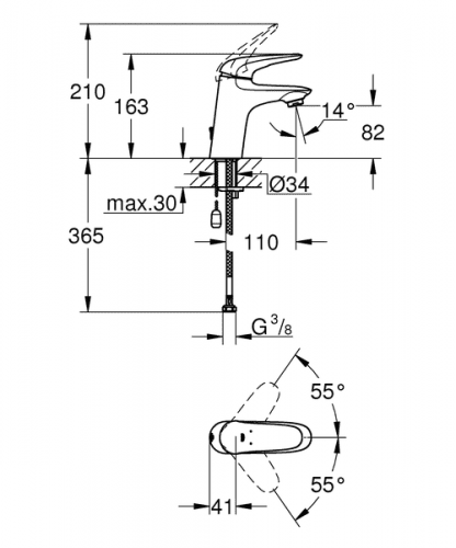 Купить Смеситель Grohe Eurostyle 23713003 для раковины по низкой цене