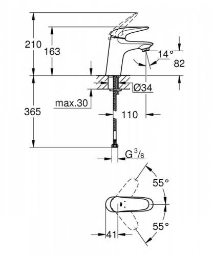 Купить Смеситель Grohe Eurostyle 23715003 для раковины по низкой цене