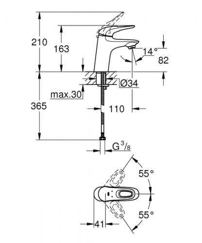 Купить Смеситель Grohe Eurostyle New 32468003 для раковины по низкой цене