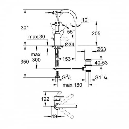 Купить Смеситель Grohe Eurostyle Cosmopolitan 23043002 для раковины по низкой цене