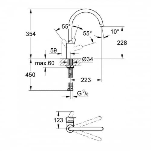 Купить Смеситель Grohe Eurostyle Cosmopolitan 33975002 для кухни по низкой цене