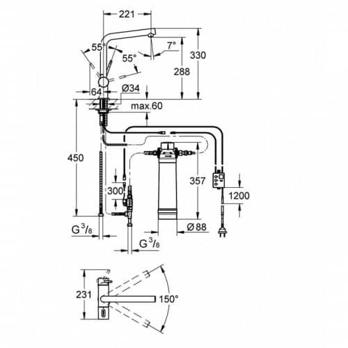 Купить Смеситель Grohe Blue Minta New Pure 31345002 для кухни по низкой цене