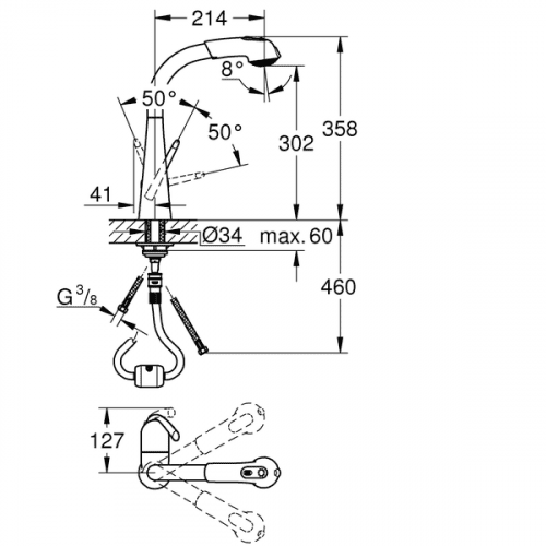 Купить Смеситель Grohe Zedra 32553000 для кухни по низкой цене
