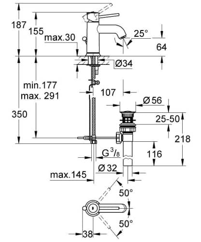 Купить Смеситель Grohe BauClassic 23161000 для раковины по низкой цене