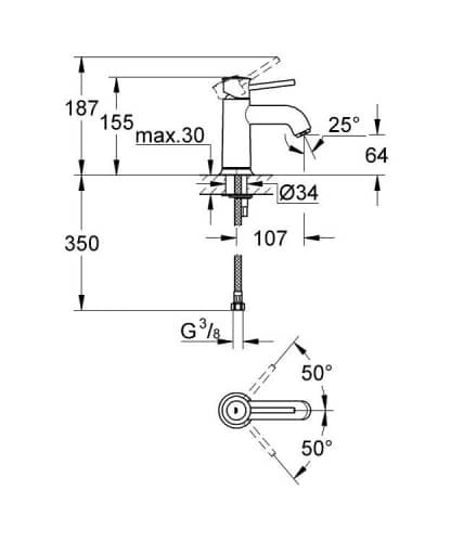 Купить Смеситель Grohe BauClassic 23162000 для раковины по низкой цене
