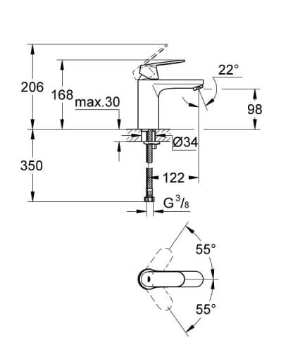 Купить Смеситель Grohe Eurosmart Cosmopolitan 23327000 для раковины по низкой цене