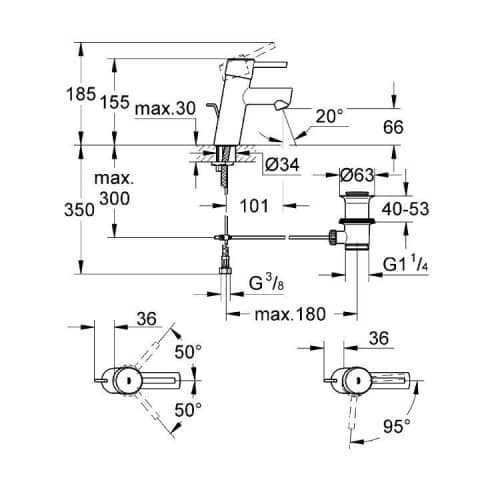 Купить Смеситель Grohe Concetto New 32204001 для раковины по низкой цене