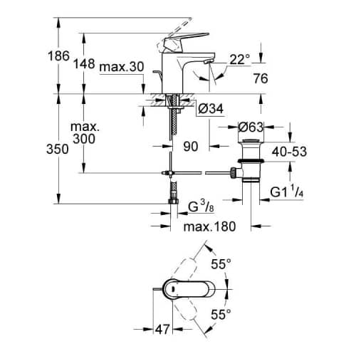 Купить Смеситель Grohe Eurosmart Cosmopolitan 32825000 для раковины по низкой цене
