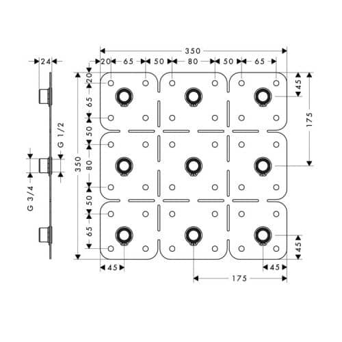 Купить Комплект Hansgrohe Axor Starck монтажный для стойки 10060/10458/18450 28470180 по низкой цене