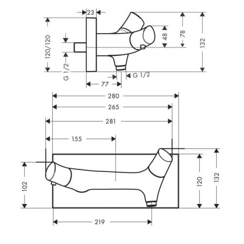 Термостат для душа Hansgrohe Axor Stark Organic 12602000