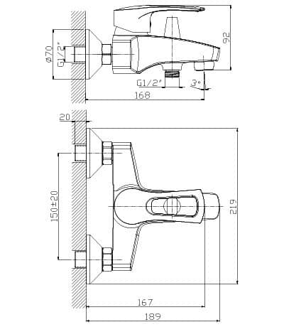 Купить Смеситель Rossinka T40-31 для ванны по низкой цене