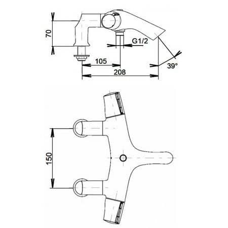 Купить Термостат Jacob Delafon Symbol E71685-CP на борт ванны по низкой цене