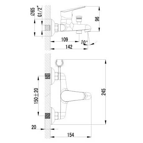 Купить Смеситель Lemark Partner LM6552C для ванны по низкой цене