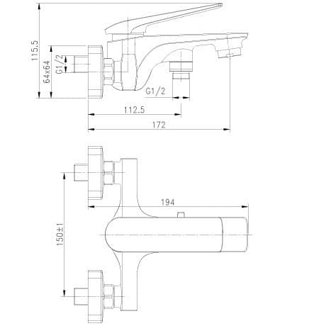 Купить Смеситель для ванны Lemark Allegro LM5914CW по низкой цене