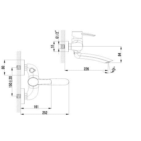 Купить Смеситель для ванны Lemark Atlantiss LM3214C по низкой цене