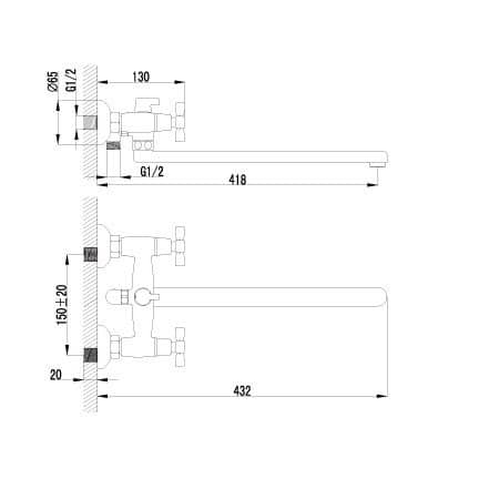 Купить Смеситель для ванны Lemark Benefit LM2512C по низкой цене