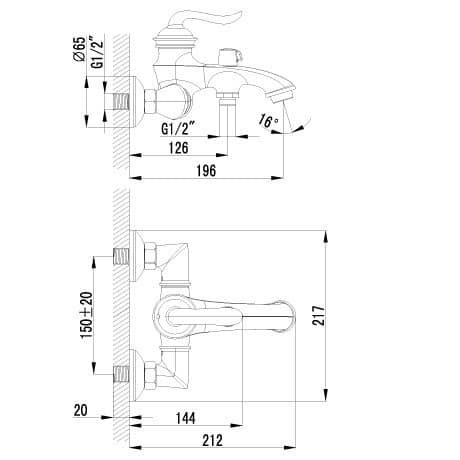 Купить Смеситель Lemark Brava LM4712G для ванны по низкой цене