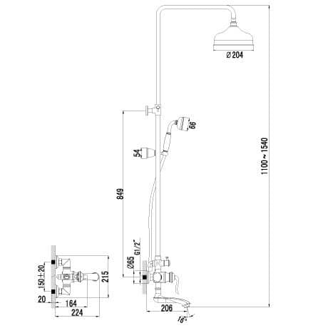 Душевой гарнитур Lemark Brava LM4762G для ванны и душа
