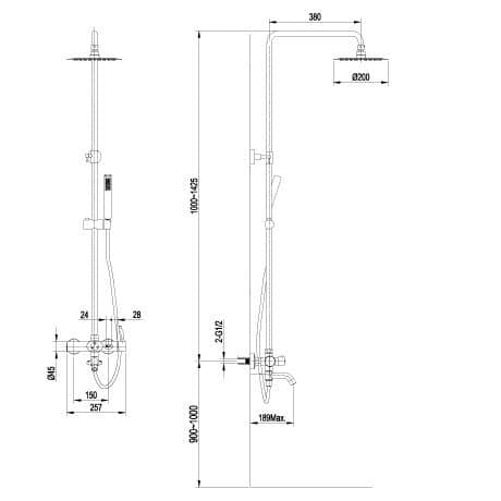 Душевой гарнитур Lemark Element LM5162S для ванны и душа